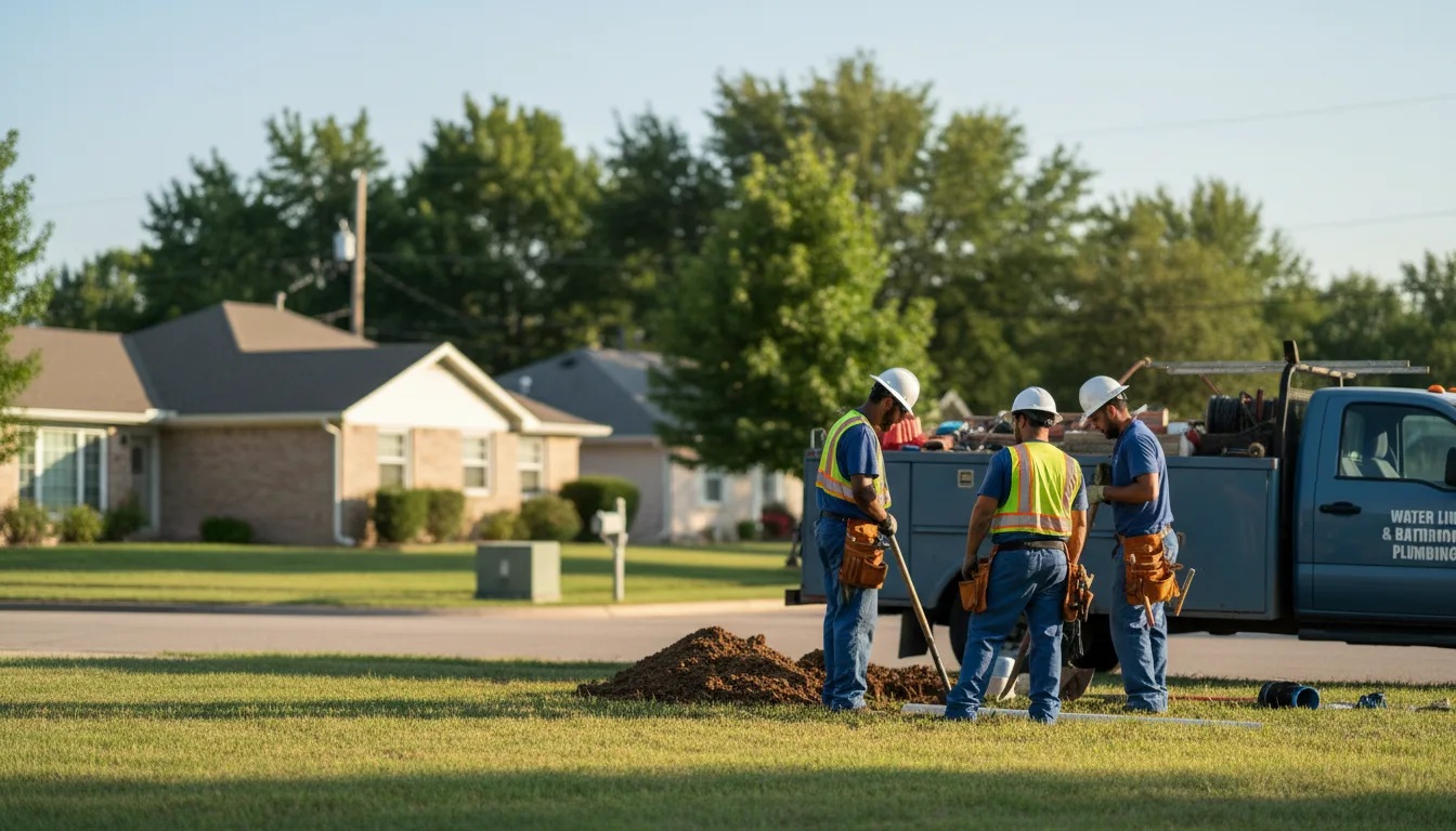 Residential water line and bathroom plumbing service in Bucks, AL
